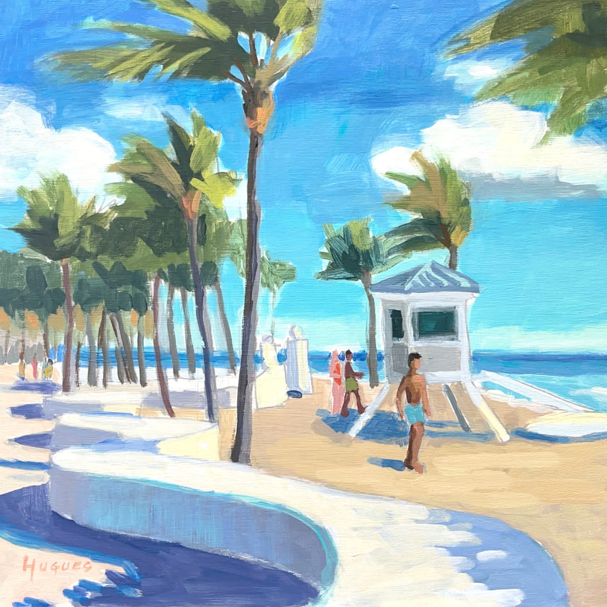 Windy Beach by Linda Hugues 