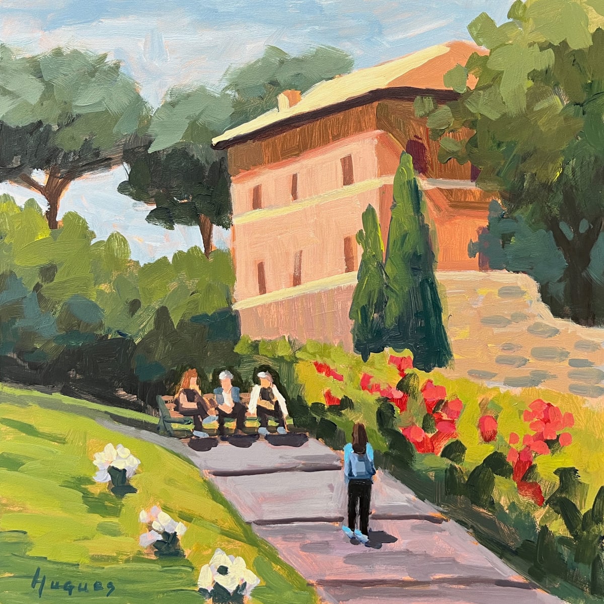 Rose Garden Path - Rome by Linda Hugues 