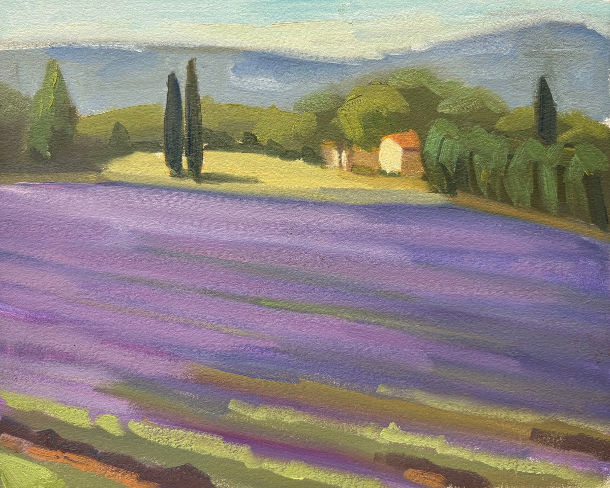 Lavender Vista - Bonnieux, France by Linda Hugues 
