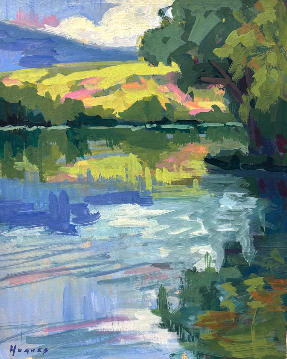 Dreamy Lake View - Lago di San Rafino, Italy by Linda Hugues 