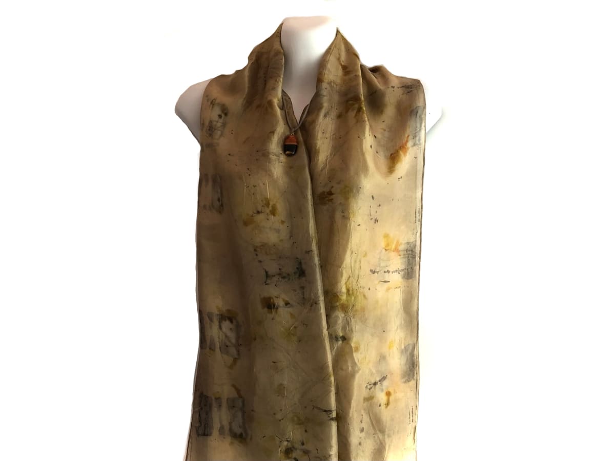 Eco Dyed Silk Scarf ( mottlecah/sheeoak/iron) by Nada Murphy 