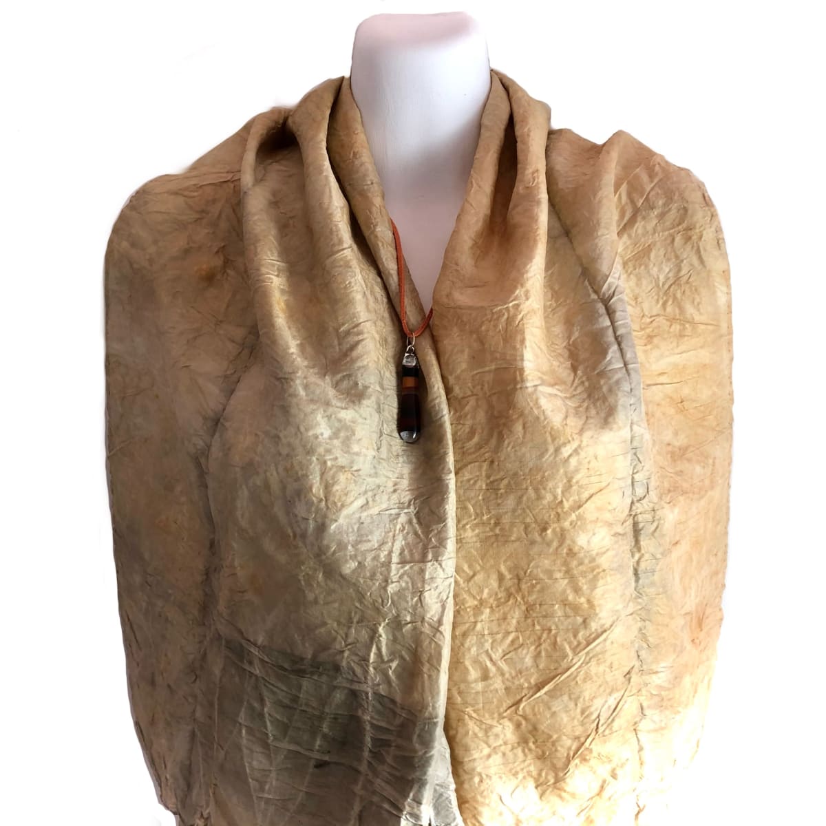 Eco Dyed  silk  Wrap. ( flooded gum-silver dollar) 