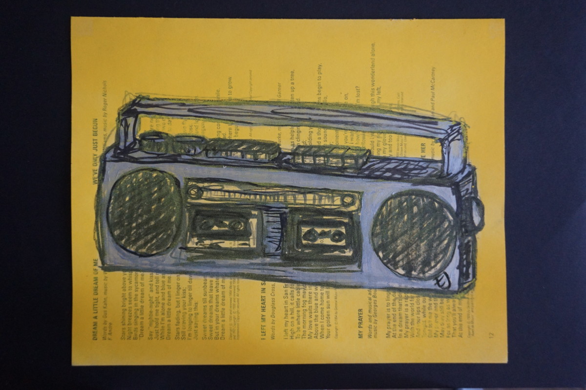 Boombox on Yellow by Eric Jones 