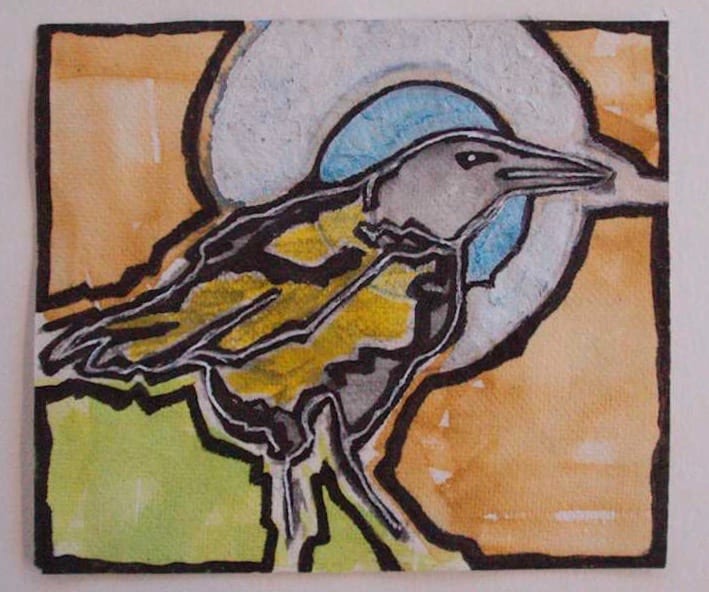 Crow with Blue and White Circle by Eric Jones, Image 1.