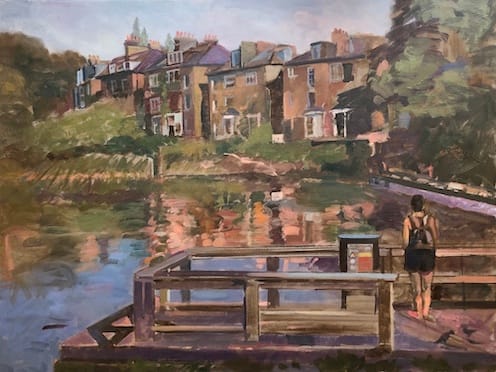 Admiring the View, Hampstead Ponds. Hampstead.  London by Alan Lancaster 