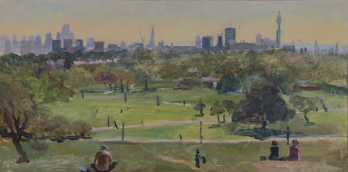 Studio Version of the 10" x 20" Autumn Primrose Hill Painting. London by Alan Lancaster 