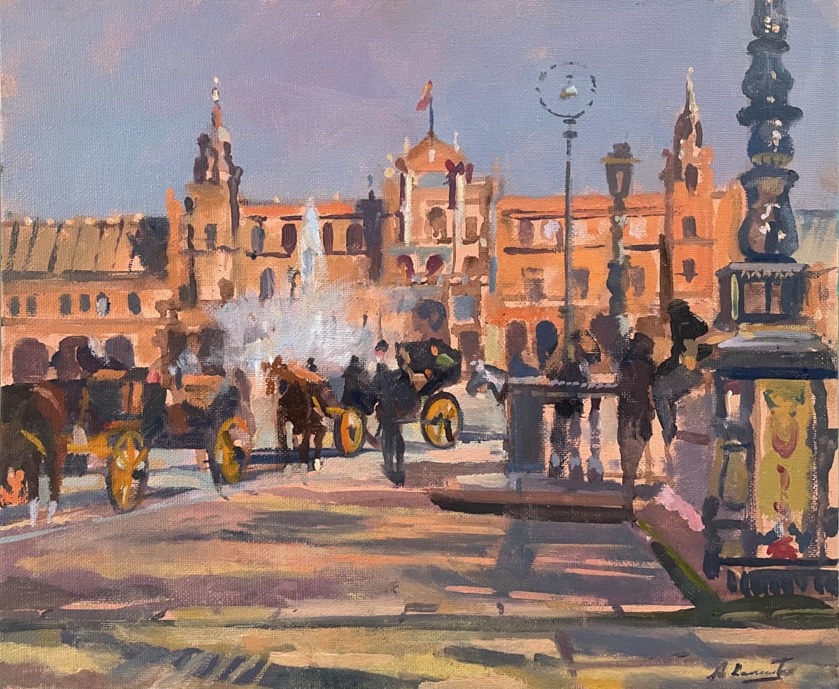 Hot Afternoon, Plaza D'Espagne, Seville, Spain by Alan Lancaster 