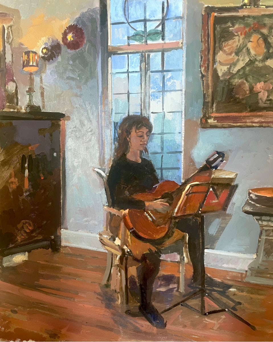 Maria Playing The Guitar, London by Alan Lancaster 
