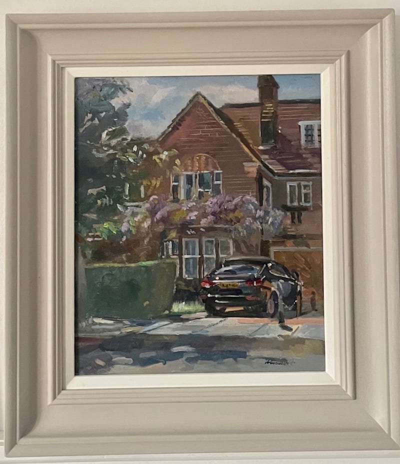 Wisteria Covered House with Mazerati by Alan Lancaster 