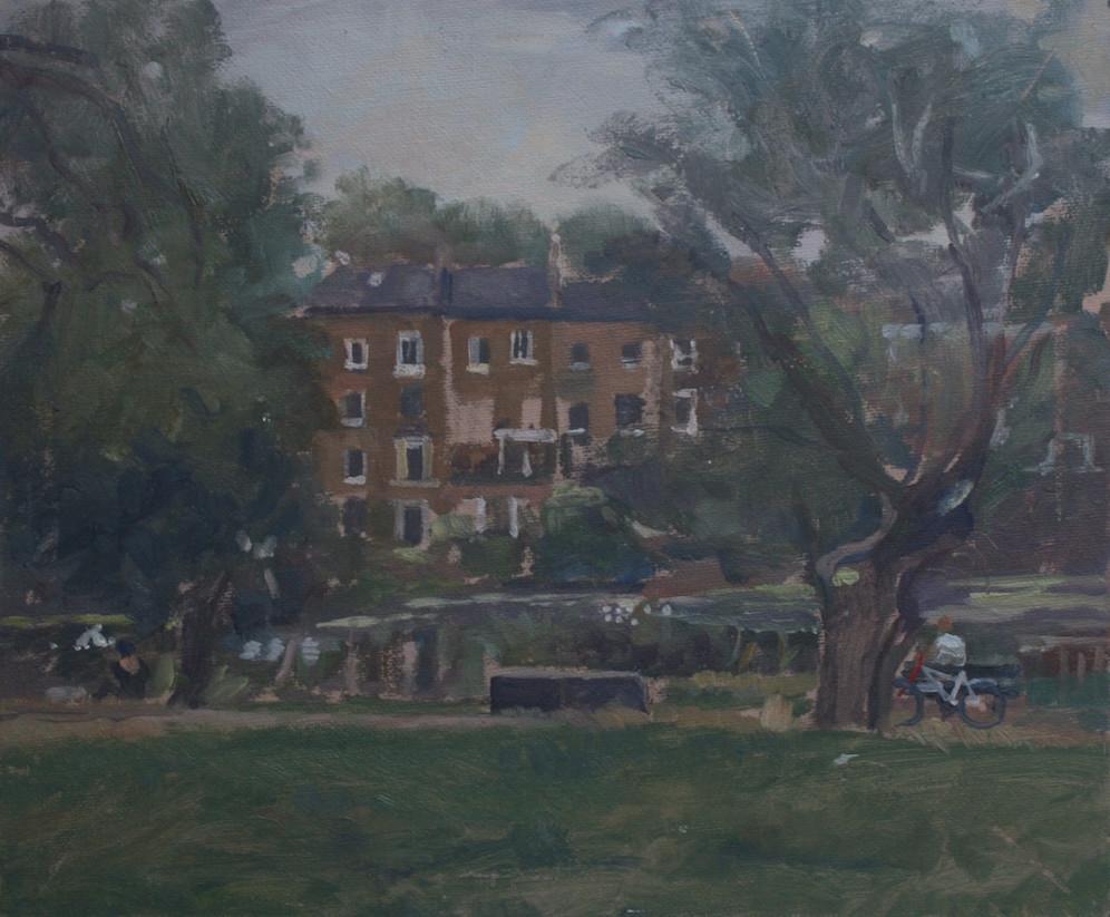 Hampstead Ponds with a Bicycle by Alan Lancaster 