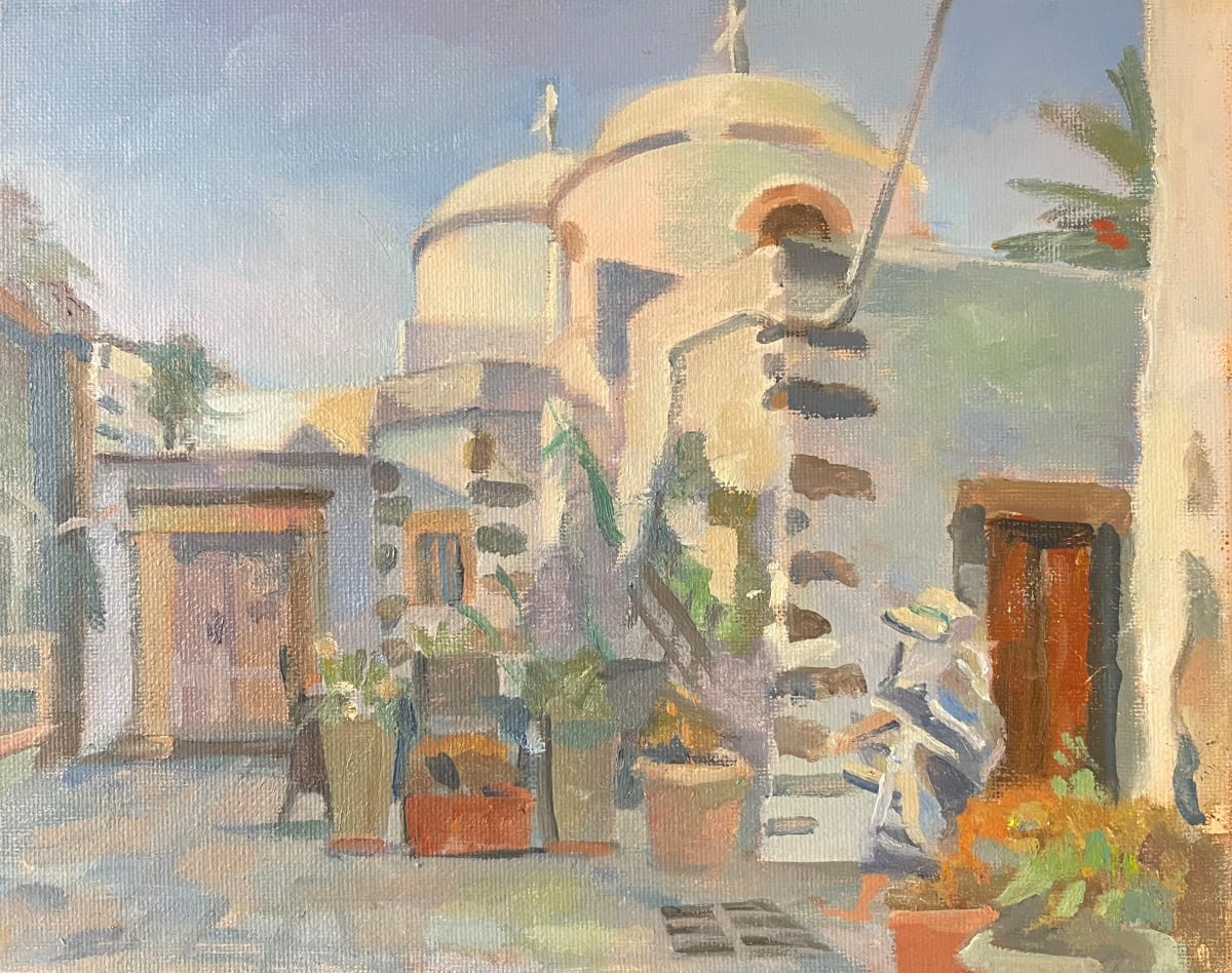 Side Elevation of St John's Church, Patmos, Greece by Alan Lancaster 