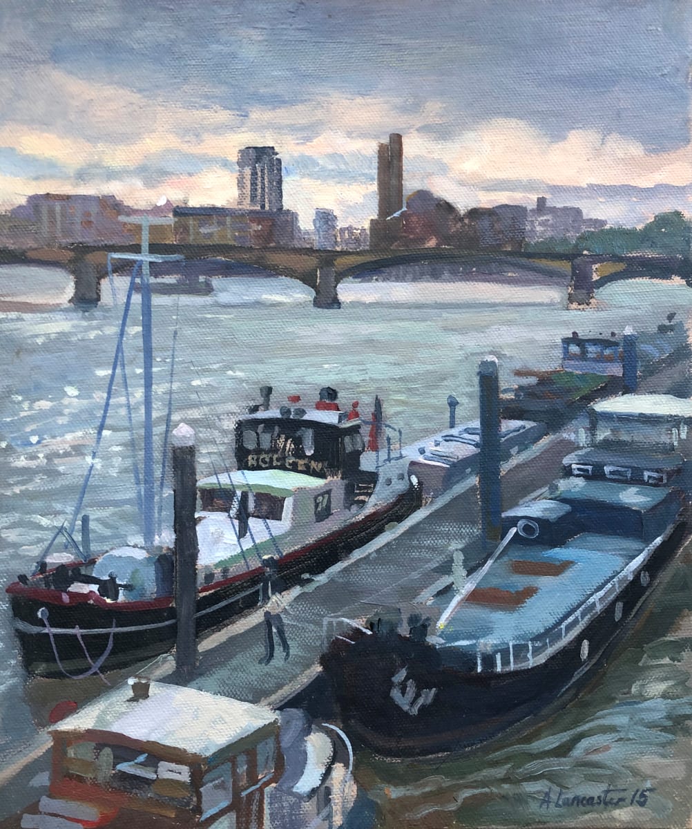 Cadogan Pier from Albert Bridge. London by Alan Lancaster 