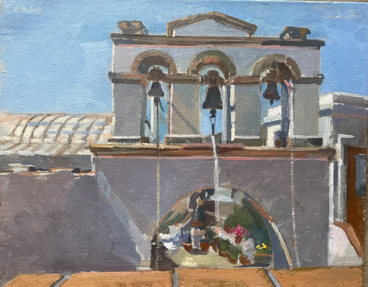 Bell tower, Chora, Top View, Patmos. Greece by Alan Lancaster 