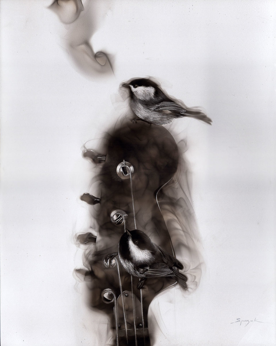 Bassguitar & the Chickadee by Steven Spazuk 