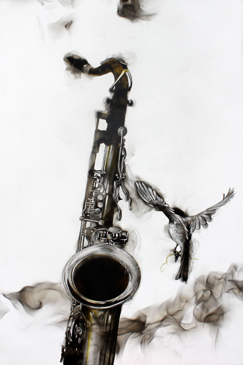 Smoky Saxophone by Steven Spazuk 