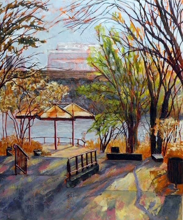 Mendel Riverfront Lookout by Sharron Schoenfeld 