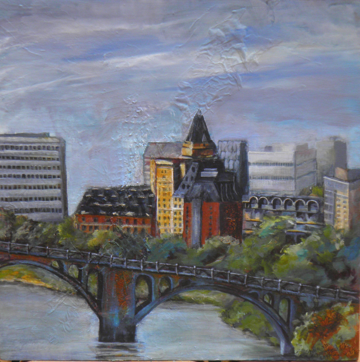 University Bridge Bessborough Hotel Saskatoon by Sharron Schoenfeld 