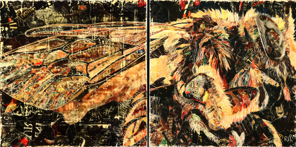 Untitled Bee Diptych by Randy L Purcell 