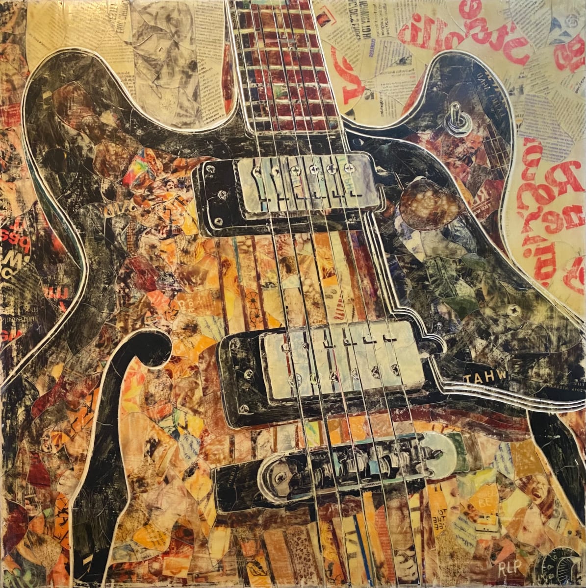 Untitled (Guitar w/Rolling Stones mag. ink) 