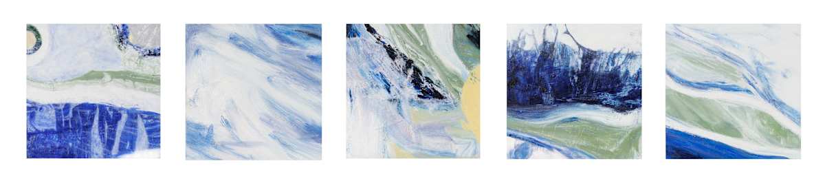 OCEAN ABSTRACTS (pentaptych) by Laura Letchinger, Image 1.