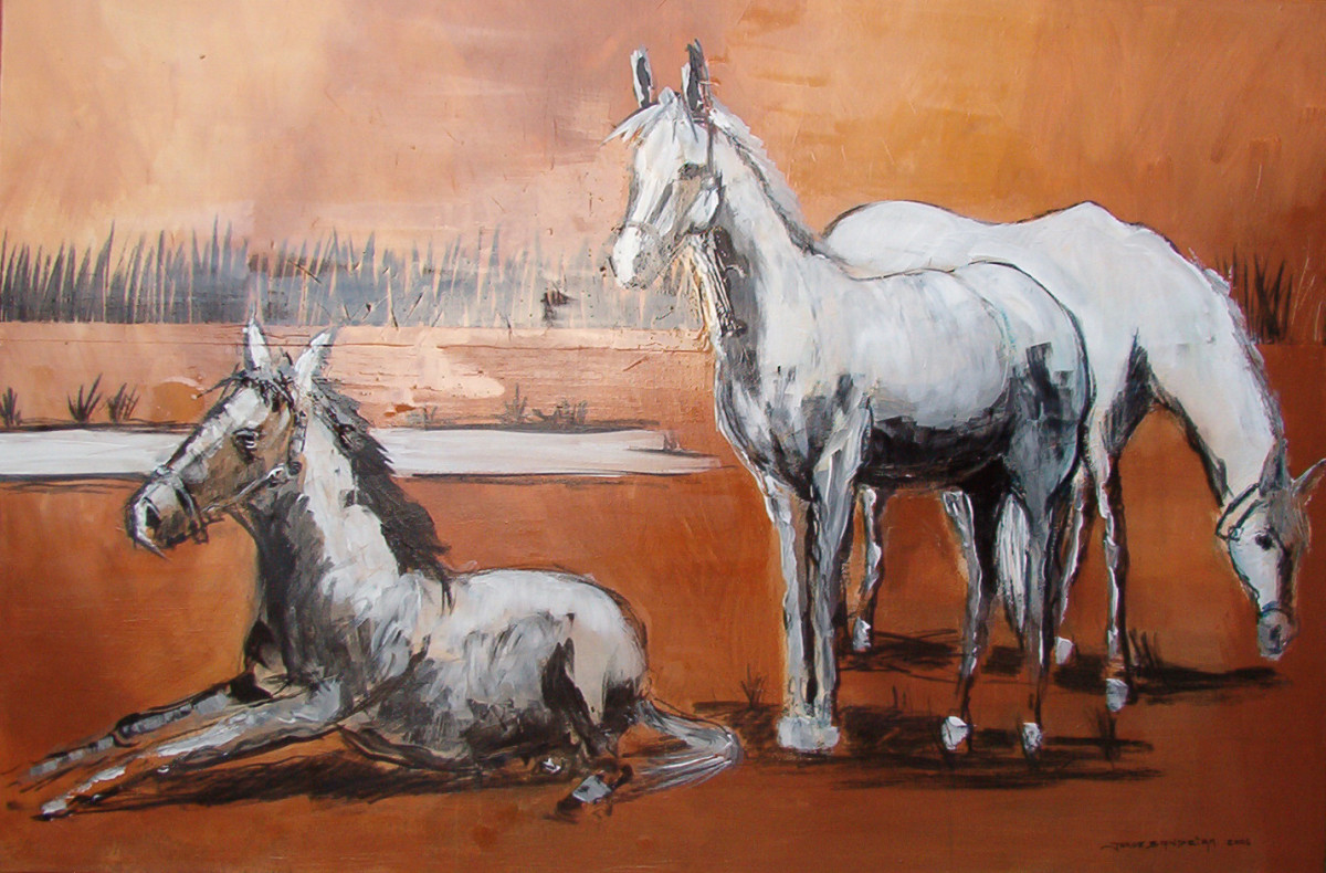 Cavalos no Prado by Jorge Bandeira 
