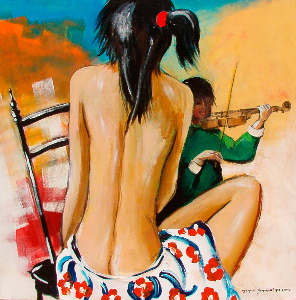 Mulher e Violinista  by Jorge Bandeira 