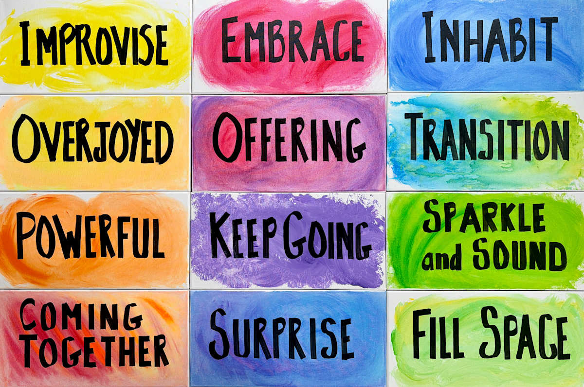 Painted Dances Titles Matrix by Julea Hope Boswell, Image 1.