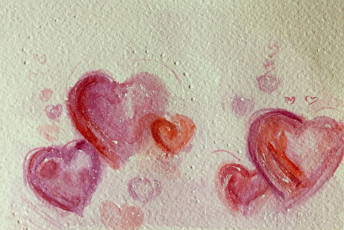 Love Hearts I by Michelle Dinelle Abstracts 