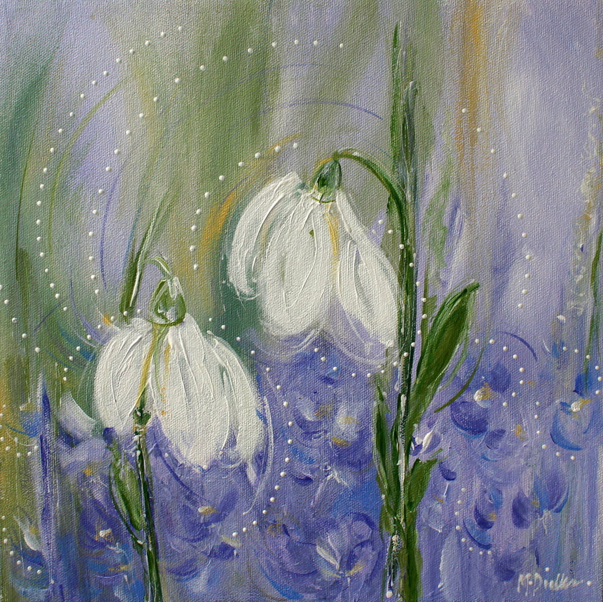 Snowdrops in Springtime by Michelle Dinelle Abstracts 