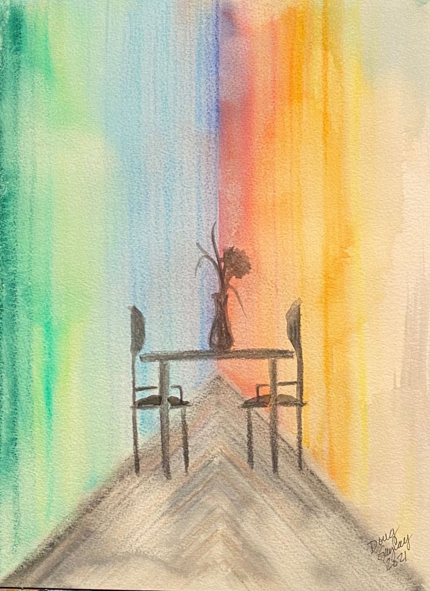 TABLE FOR TWO IN THE RAINBOW ROOM (unframed) by Doug Gazlay  Image: Playing with perspective, your table awaits!
