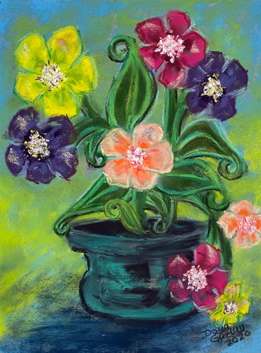 FLOWERS IN THE VASE (gifted) by Doug Gazlay  Image: FLOWERS IN THE VASE: Pastel version.