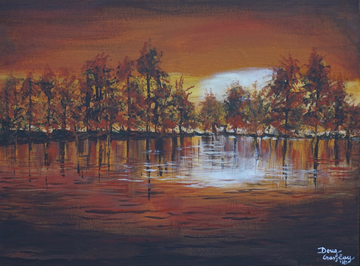 LAKESIDE IN THE FALL (Raffled) by Doug Gazlay 