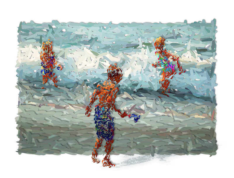 Three In The Surf (small) by Karen Hochman Brown 