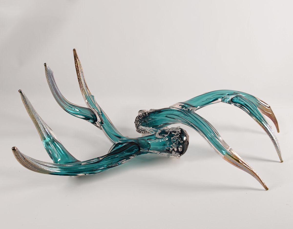 Antler Set Silver Green w/Metalic *R26 by North Rim Glass Jared & Nicole Davis 