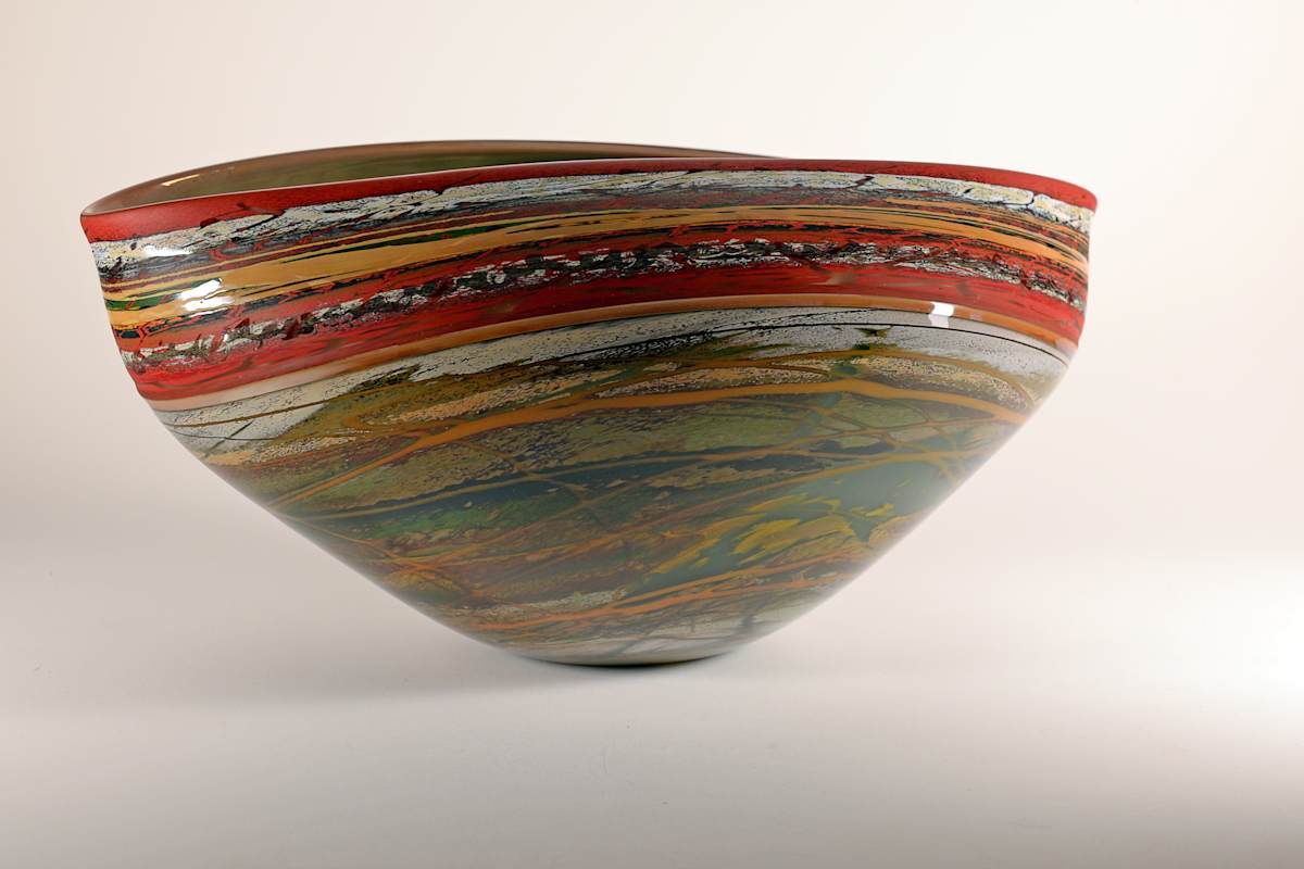 Canyon Walls Vessel Grey by North Rim Glass Jared & Nicole Davis 