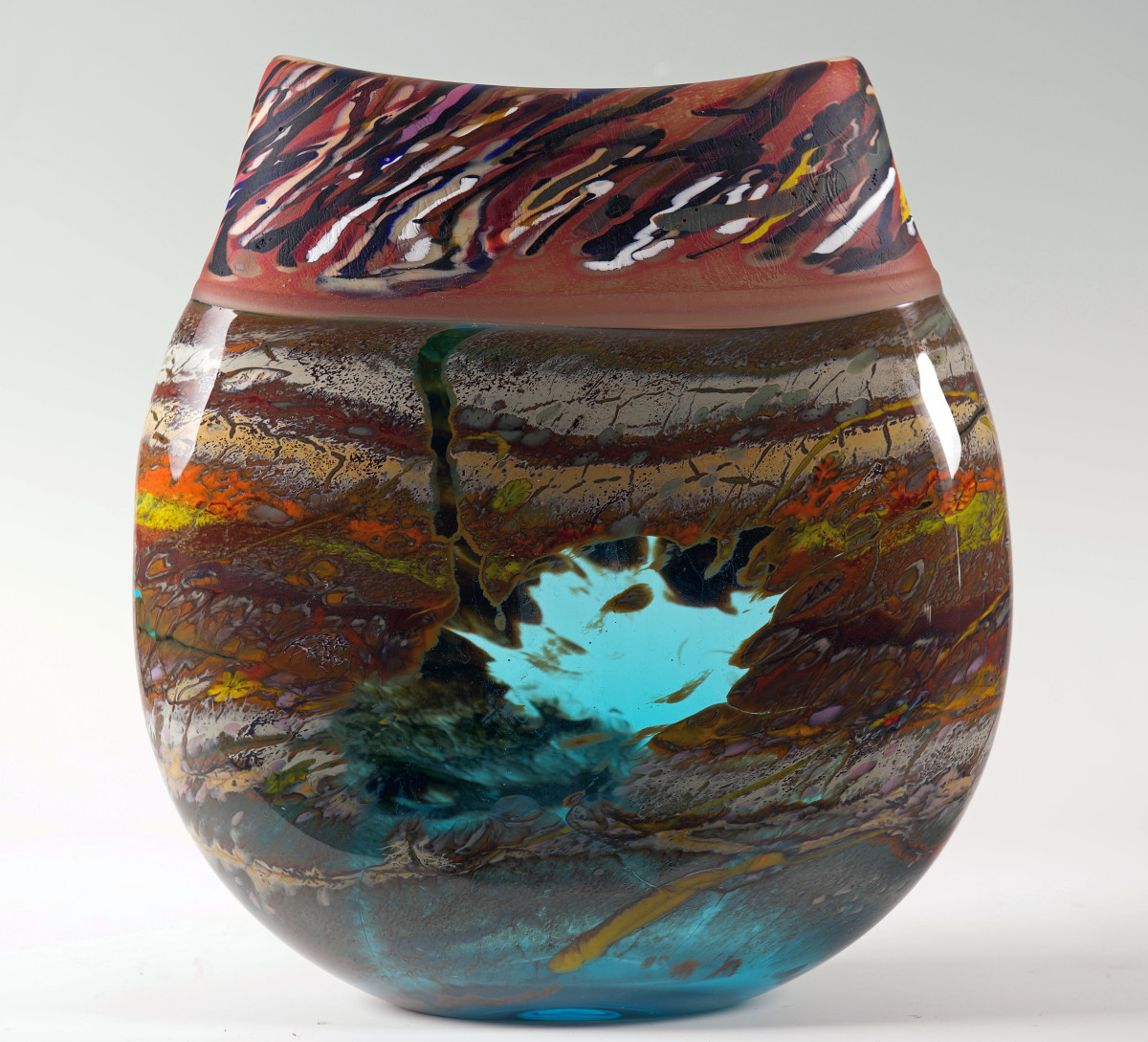 Canyon Walls Vase Turquoise by North Rim Glass Jared & Nicole Davis 