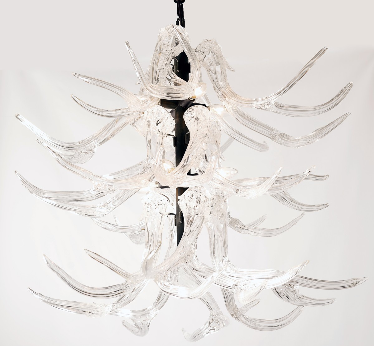 Glass Antler Chandelier Clear by North Rim Glass Jared & Nicole Davis 