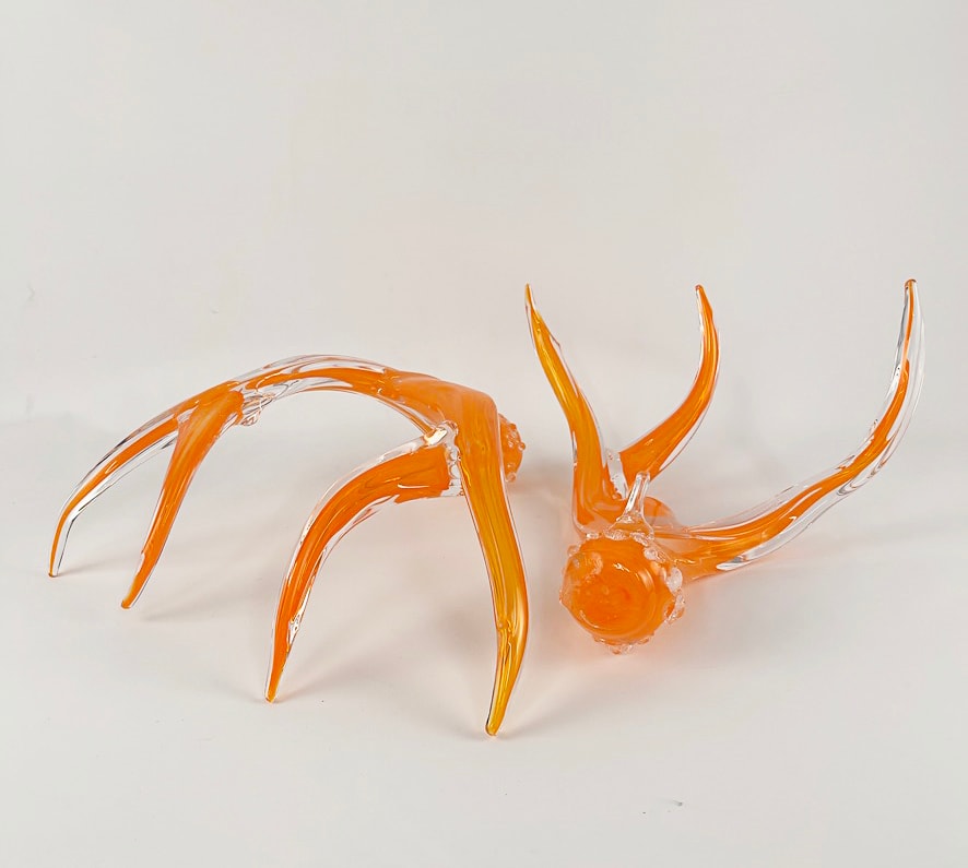 Antler Set-Hunter Orange by North Rim Glass Jared & Nicole Davis 