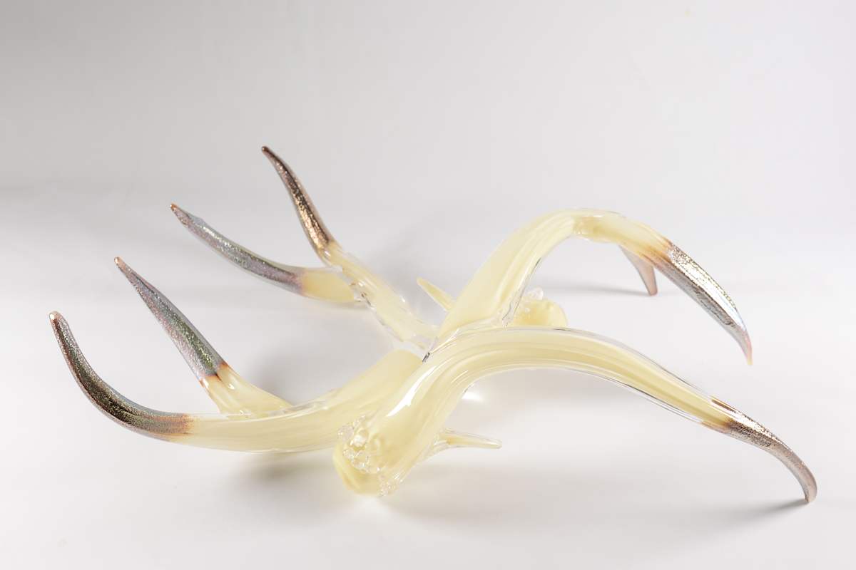 Antler Set Ivory w/Metallic Tips by North Rim Glass Jared & Nicole Davis 