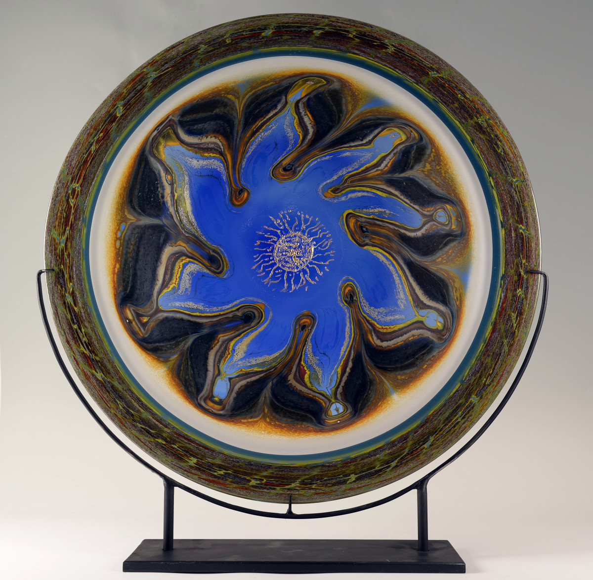 Jupiter Mandala Opal & Cobalt by North Rim Glass Jared & Nicole Davis 