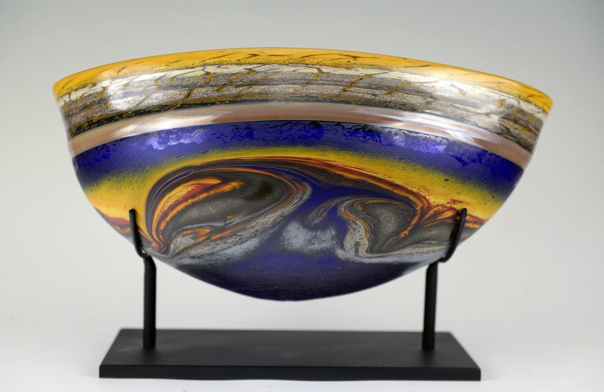 Jupiter Vessel Cobalt w/Stand by North Rim Glass Jared & Nicole Davis 