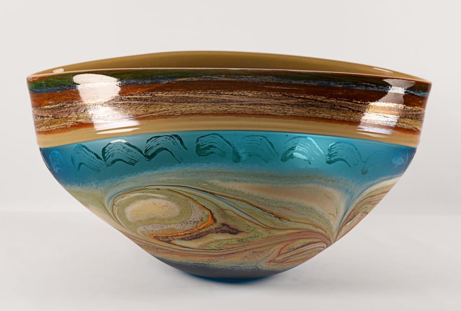 Jupiter Vessel-Turquoise by North Rim Glass Jared & Nicole Davis, Image 3.
