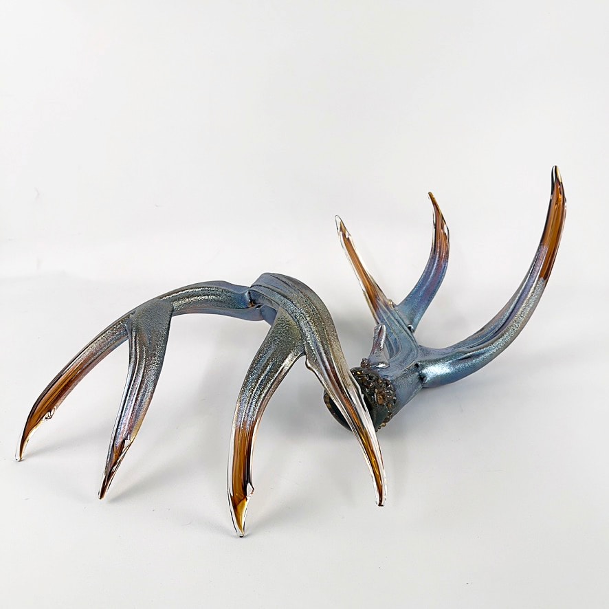 Antler Set Metallic w/Amber Tips by North Rim Glass Jared & Nicole Davis, Image 1.