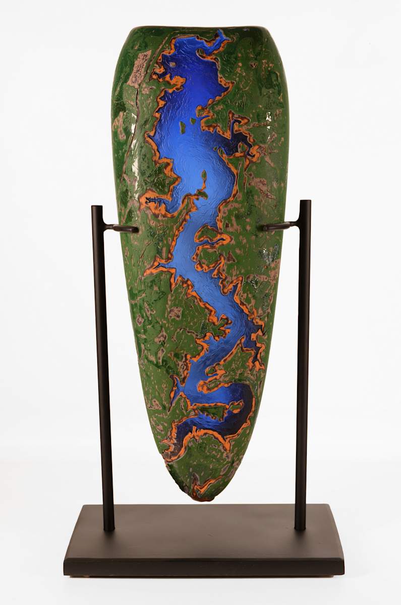 Riverway Series-Blue Dragon River, Odeliete, Portugal by North Rim Glass Jared & Nicole Davis 