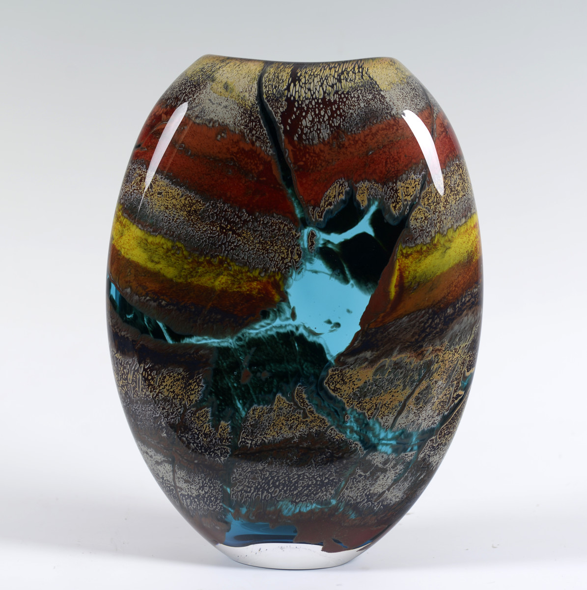 Fission Vase Medium-Turquoise by North Rim Glass Jared & Nicole Davis 
