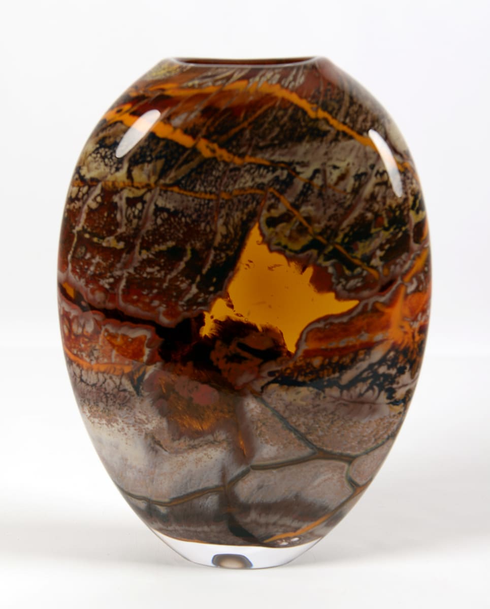 Fission Vase Small Amber by North Rim Glass Jared & Nicole Davis 