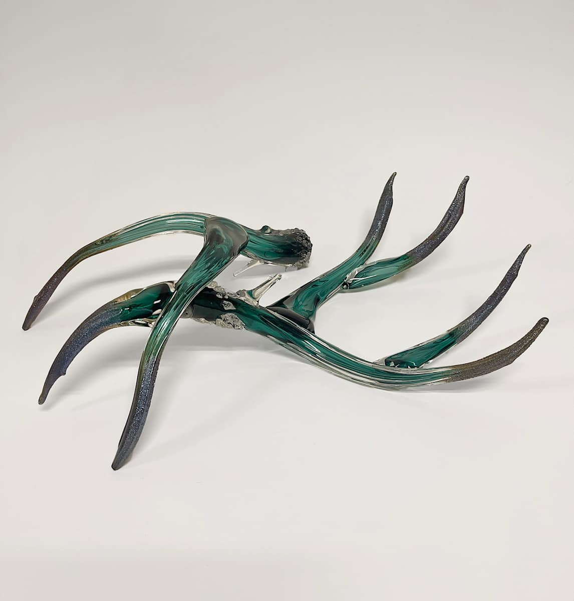 Antler Set-Tourmaline Green w/Metallic by North Rim Glass Jared & Nicole Davis 