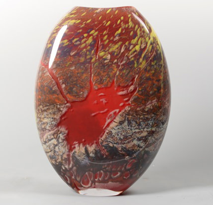 Fission Vase Med-Red by North Rim Glass Jared & Nicole Davis 