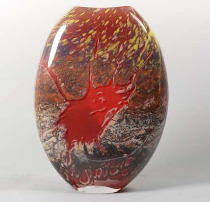 Fission Vase Med-Red by North Rim Glass Jared & Nicole Davis, Image 1.