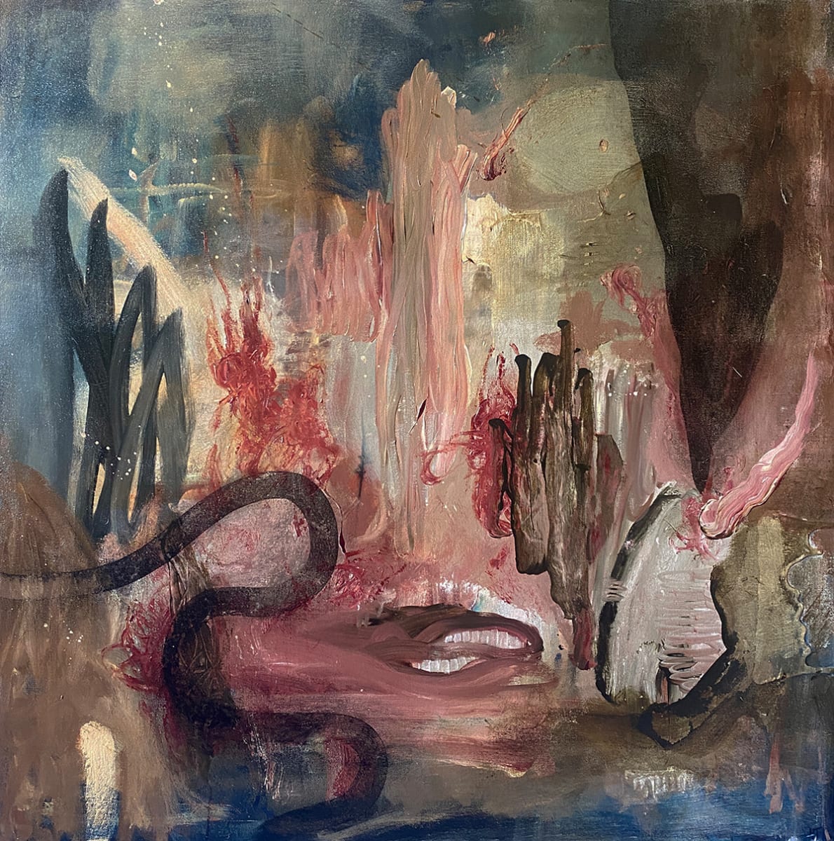 A DARKNESS VISIBLE, 80 x 80 cm by Hannah Thomas, Image 1.